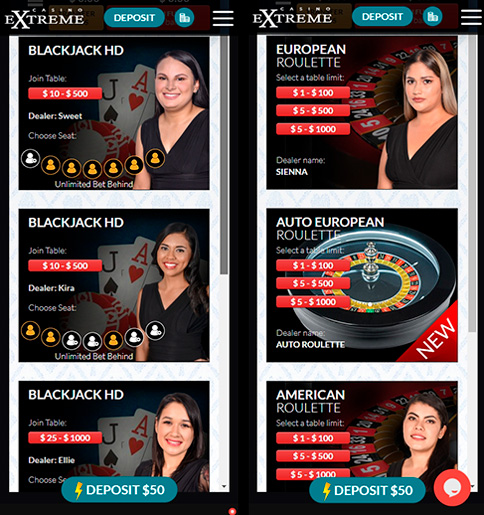 Mobile games with live dealers