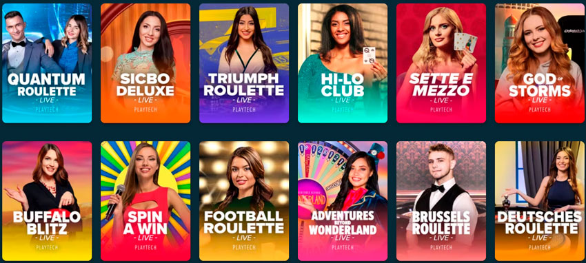 Live games from Playtech