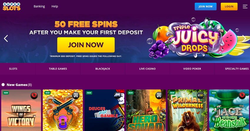 A big banner on the homepage