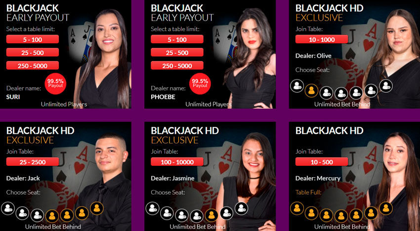 A section with live broadcasts