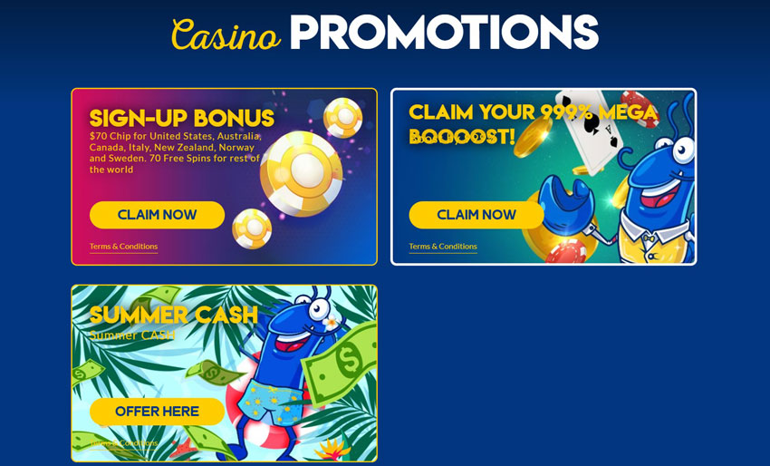 List of promos at the casino