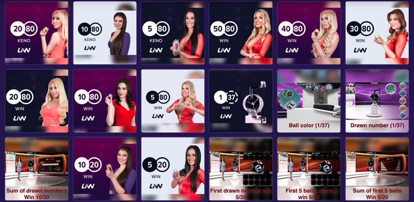 The Live casino section