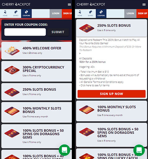 Bonus coupons