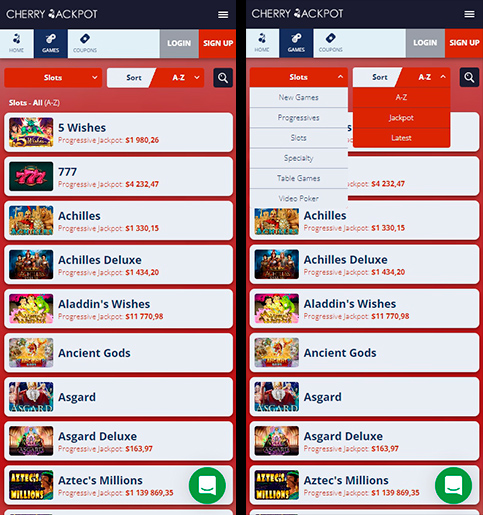 Online casino slot machines