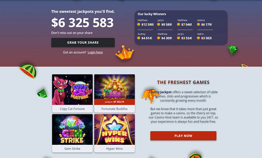 Casino homepage