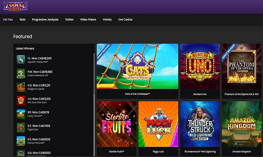 Casino homepage