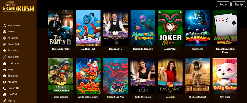 Games at Grand Rush Casino