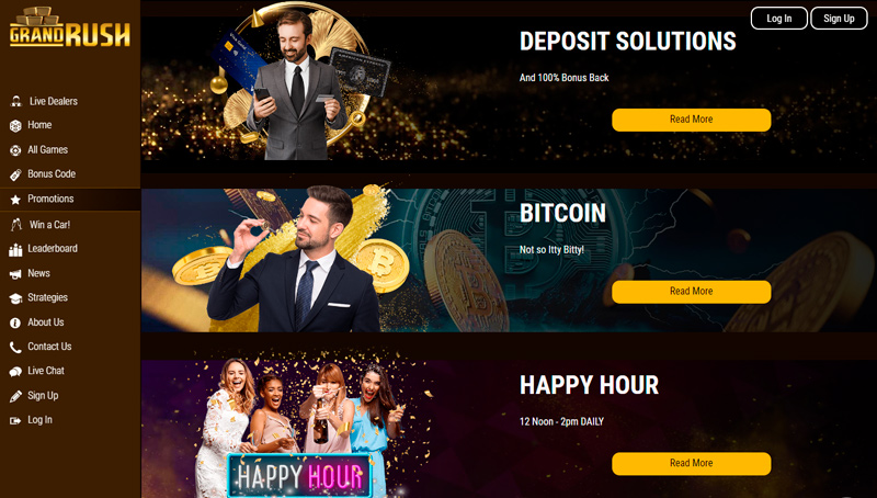 Every bonus at Grand Rush Casino