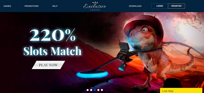 Exclusive Casino homepage