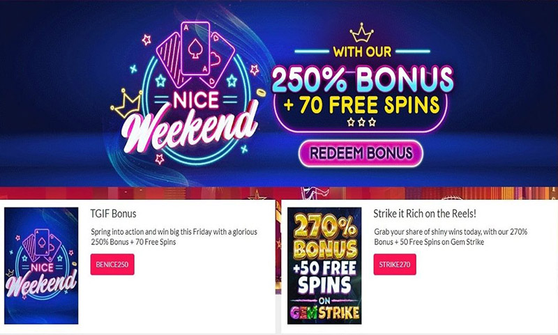 Welcome bonus and other promotions