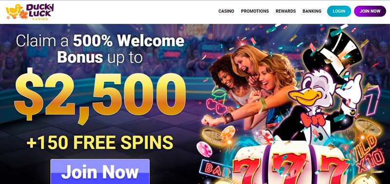 The casino homepage
