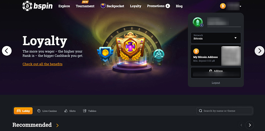 Official website of online casino