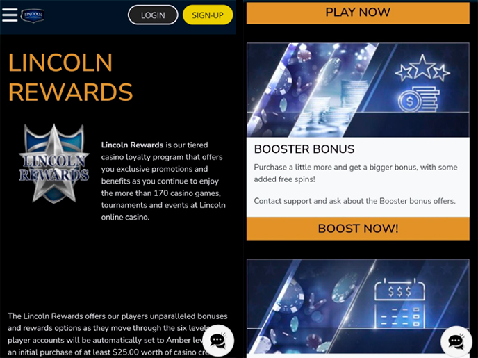 VIP program and other casino bonuses