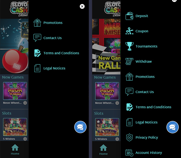 Two menu types