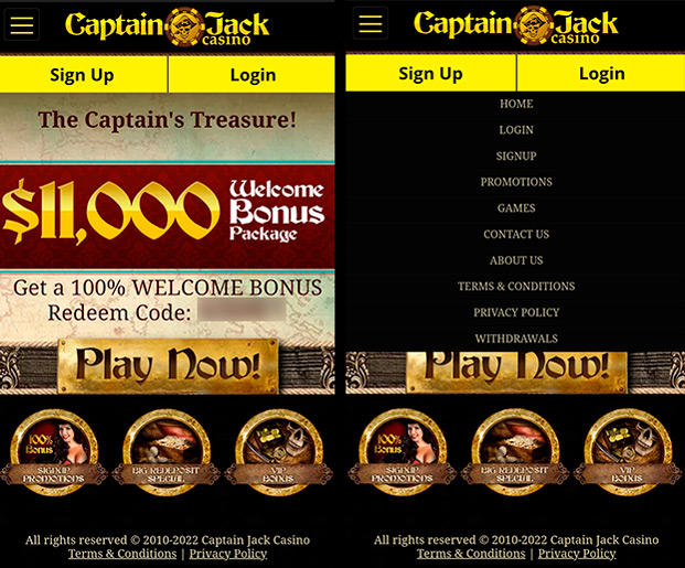 The main page of the mobile version