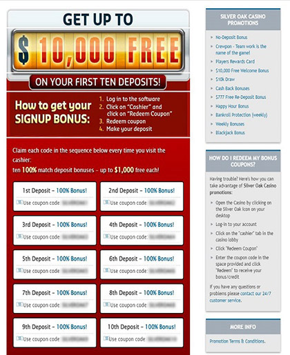 Welcome bonus at the casino
