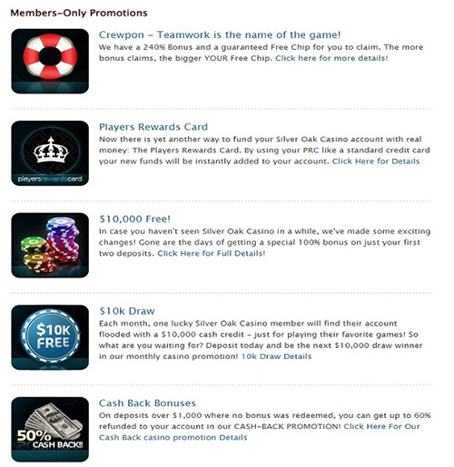 Casino promotions page