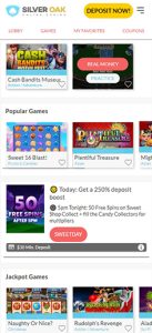 Mobile casino lobby