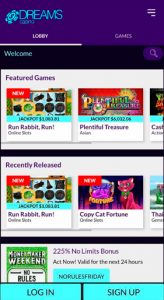 Games in the mobile version