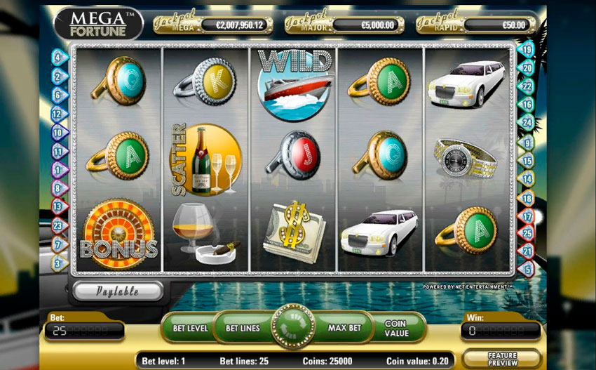 A slot with a progressive prize fund