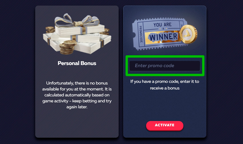 Promo codes for casino bonuses