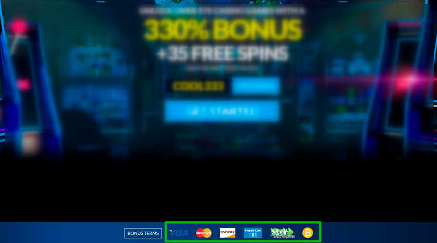 Deposit and withdrawal in an online casino