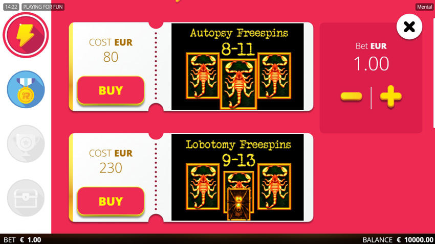 Buying a bonus in a Mental slot