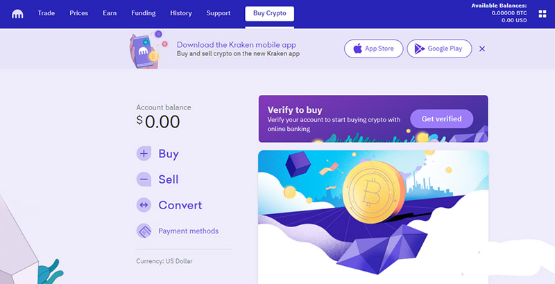 Personal account in the Kraken exchanger