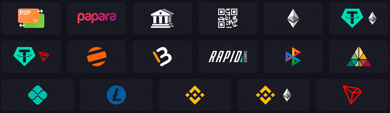 Available cryptocurrencies in the online casino