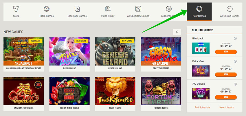 New slots at the online casino