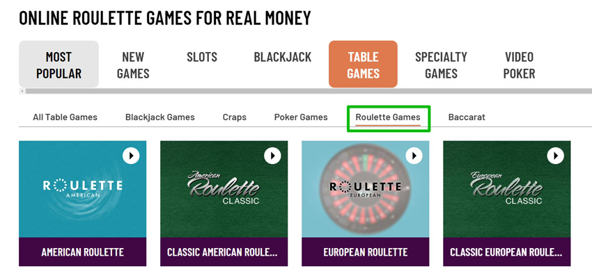 French roulette in an online casino