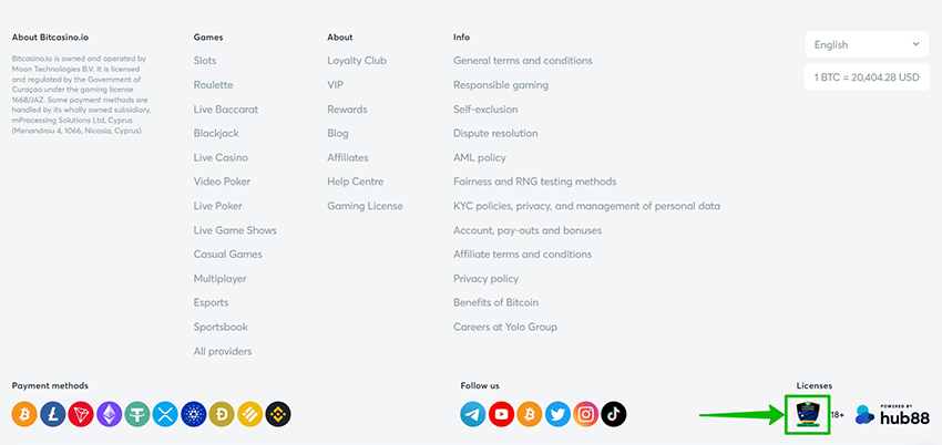 Bitcasino license