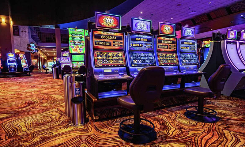 Hall with slot machines at the Foxwoods casino