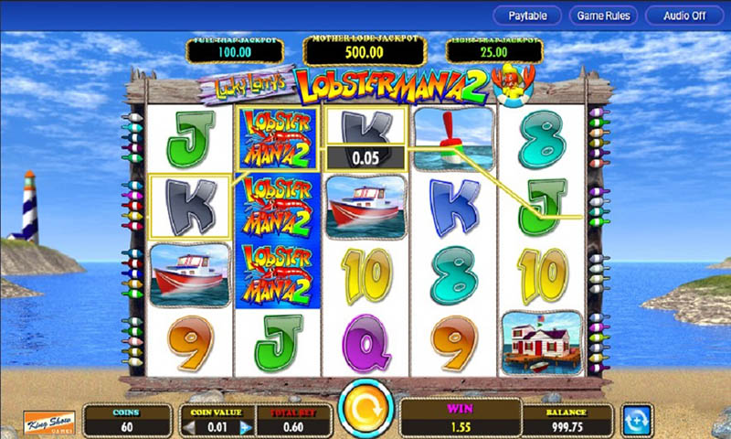 Payout lines in the Lucky Larry’s Lobstermania 2 slot