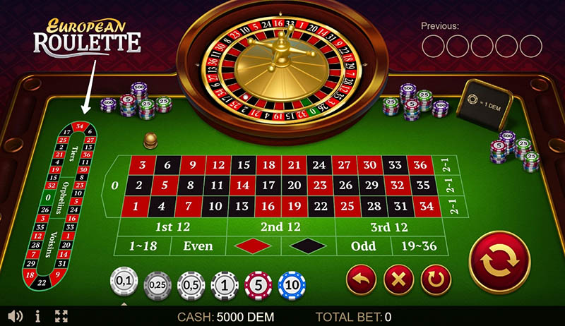 Announced bets in a roulette