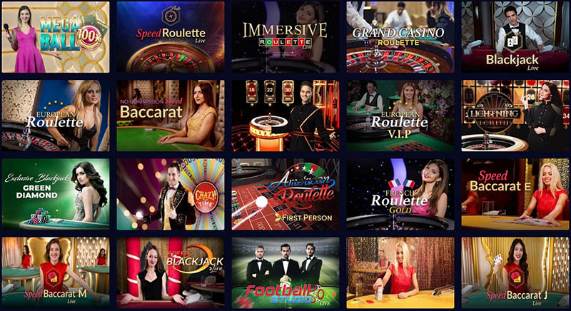 Live dealer games lobby