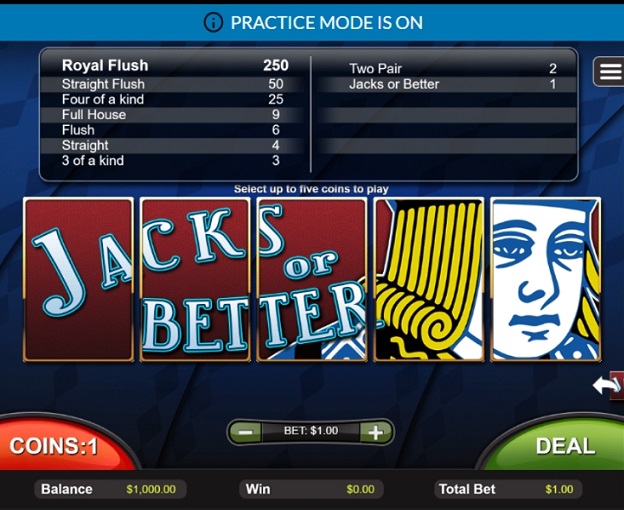 Video Poker at the Slots of Vegas casino