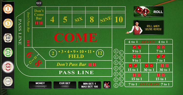 Craps playing field