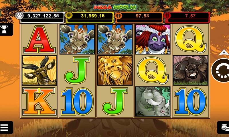 The Mega Moolah slot in demo mode