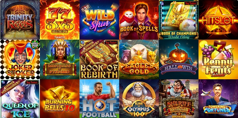 Lobby with slots on the casino website