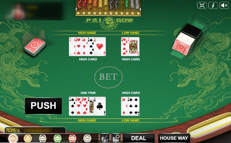 Playing a game in Pai Gow Poker