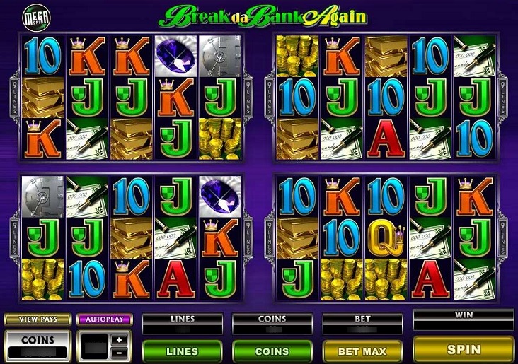 Slot machine with 4 different reels