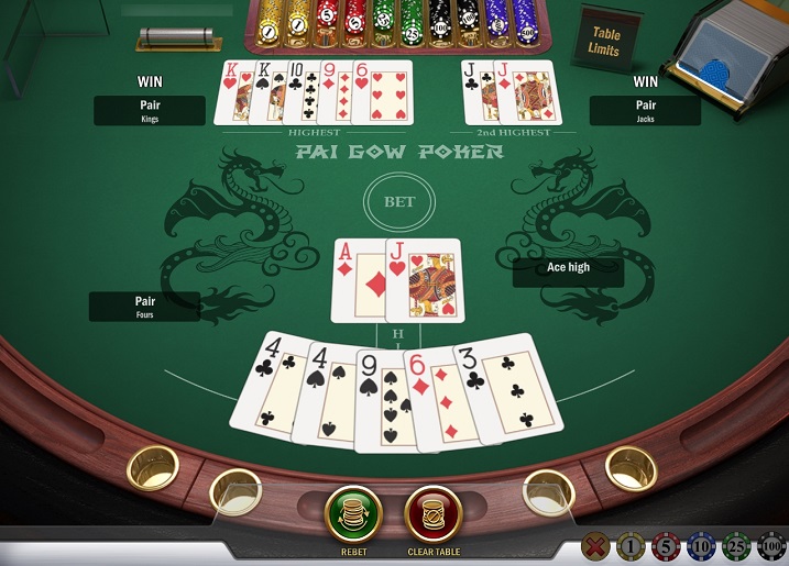 Splitting hands in Pai Gow poker