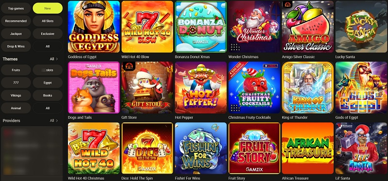 Game lobby with slots