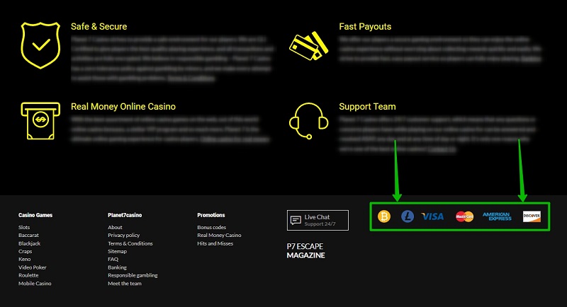 Deposit and withdrawal at online casinos