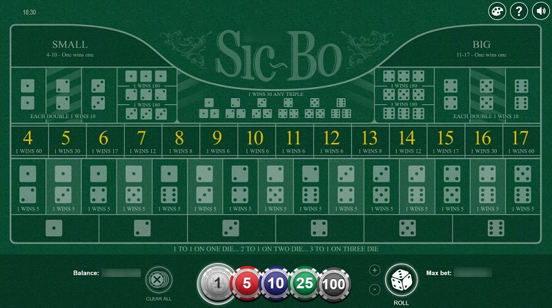 Sic Bo playing field