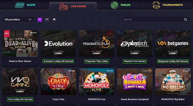 Games with live dealers