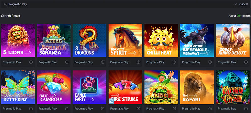 Provider’s games in a lobby